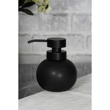 Lüks Siyah Tombul Stoneware Sıvı Sabunluk, Siyah Başlıklı Deterjanlık, Banyo Ve Mutfak Sabunluğu
