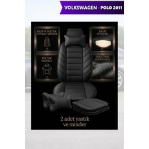 Volkswagen Polo 2011 Uyumlu Lüks Premium Siyah Renk 2 Adet Minder Ve Yastık