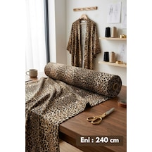 %100 Pamuk Kahve Leopar Poplin Kumaş En: 240 Cm Nevresim, Çarşaf, Yastık Kılıfı, Elbise Ve Çanta Kahverengi