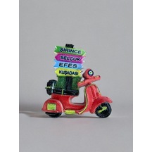 Şirince & Selçuk & Efes Kuşadası Temalı Polyester Magnet Kırmızı Motor