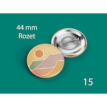 44 Mm Buton Rozet İğneli Çanta Kıyafet Rozeti Günbatımı Manzarası Çok Renkli