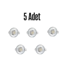 Ct-6600 Gardenya Cam Spot Ampülsüz Led Efekli 5 Adet - 3 W Led Çerçeveli Beyaz