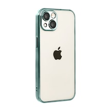 Apple iPhone  Uyumlu,  15 Razer Lensli Silikon - Yeşil