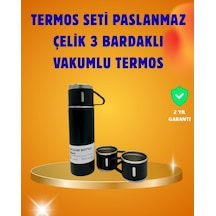 500 Ml Isı Korumalı Çelik Termos Bardak Seti Silikon Tabanlı, Pratik Açık Gri