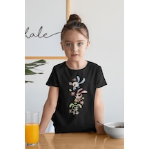 Sevbano Power Puff Girls Baskılı Unisex Çizgi Film Çocuk Tişört 1-12 Yaş Siyah
