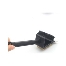 Pazly Siyah Hd41269 Paslanmaz Çelik Kürek Fırça 3'ü 1 Arada Barbekü Temizleyici Siyah