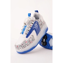 Muggo Flow Çocuk Işıklı Patenli Tekerlekli Sneaker Spor Ayakkabı Mavi