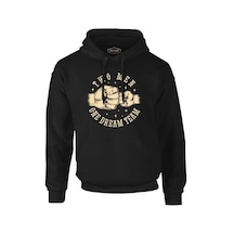 Two Man One Team Siyah Erkek Fermuarsız Kapşonlu 001