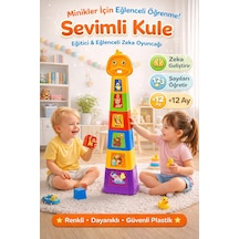 Sevimli Kule Eğitici Oyuncak Renkli Sayı Öğreten Bebek Kulesi +12 Ay