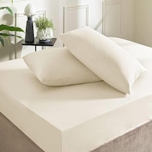 Clasy Tek Kişilik %100 Pamuklu Lastikli Çarşaf + 1 Adet Yastık Kılıfı 100 X 200 Ekru