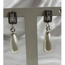 Firuze Gümüş İnci Damla Tasarım Küpe F16001997