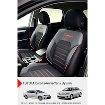 Premium Serisi Lüks Keten Oto Koltuk Kılıfı Toyota Corolla-auris-yaris Uyumlu Siyah