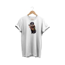 Widi Av Köpeği Baskılı Beyaz T-shirt Beyaz