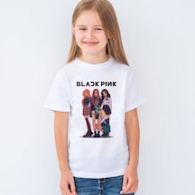 Blackpink Baskılı Unisex Çocuk Tişört T-Shirt Mr-06 Beyaz