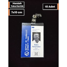 Pvc Mandallı Yaka Kartı İsimlik 7x10 Cm Dik Yaka Kartı Kıskaçlı