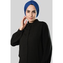 Hürrem Bone Saks Mavisi Drapeli Salaş Tesettür Bone Sandy Büzgülü 2315 24 Saks Mavi