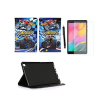 Samsung Galaxy Tab A7 Sm-t500/507 Kılıf Kabartma Resimli Kılıf + Ekran Koruyucu + Kalem Kapaklı Kılıf