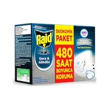 Raid Gece & Gündüz Sinekkovar Cihaz + 2 Yedek - 4 Adet Tarı
