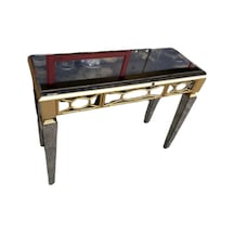 Dresuar Motifli Ayna Kaplamalı Model Parlak Gold Renk Kayın  Torna Altın