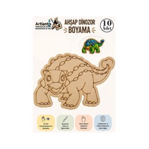 Ahşap Boyama Dinozorlar 10 Adet 10x15 Dinazor Boyama Figürü Etkinlik Çocuk Gelişim Motor Beceri Anasınıfı Kreş