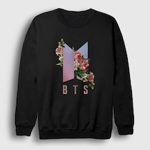 Presmono Unisex Roses Bts Sweatshirt Siyah