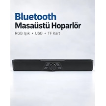 Döner Kontrol Düğmeli Rgb Işıklı Bluetooth 5. 4 Hoparlör Type C Şarj Girişli Siyah