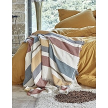 Dantela Gloria Colorful Müslin Pamuk Çift Kiş. Yatakört. 240x260 Krem