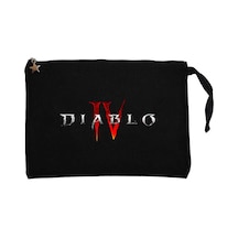 Diablo IV Logo Siyah Clutch Astarlı Cüzdan / El Çantası Siyah