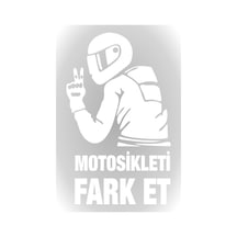 Motosikleti Fark Et Oto Araba Cam Motosiklet Sticker Beyaz 15Cm