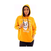 Gugus Basic Kapüşonlu Sweatshirt Sarı