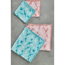 Ecocotton Turna Kız Bebek Müslin Örtü Seti Somon 100 X 100 Cm Turkuaz