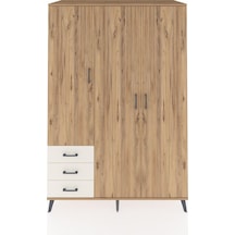 Kronos Dolap 6 Raflı 3 Çekmeceli Tek Askılı 132x59x195 Çam-ça... Çam