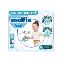Premium Bebek Bezi Beden:6 15+kg Extra Large 34 Adet Fırsat Pk 6 Beden