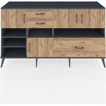 Hyperion Konsol 7 Raflı 3 Çekmeceli 4 Kapaklı 176x44x99 Antrasit- Antrasit-çam