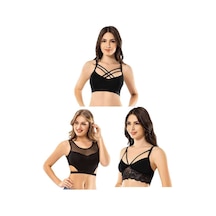 Kota 3 Adet Dantelli Çapraz İpli Tül Model Büstiyer Kota 3 Adet Dantelli Çapraz İpli Tül Model Büstiyer