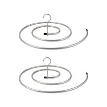 Qu/2 Adet Çamaşır Kurutma Askısı Paslanmaz Çelik Çamaşır Tutucu Battaniye, Çarşaf, Perde İçin Spiral Askı Gümüş Diğer