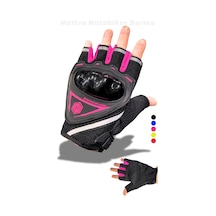 Lenscape Pembe Kısa Yarım Parmak Kadın Motosiklet Eldiveni Mw120p