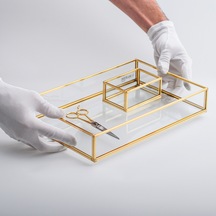 Nişan Takımı 3 Parça Cam Pirinç & Gold