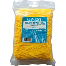 Gwest 2.5X100Mm 10Cm Renkli Plastik Kablo Bağı 1000 Adet Sarı N11.393