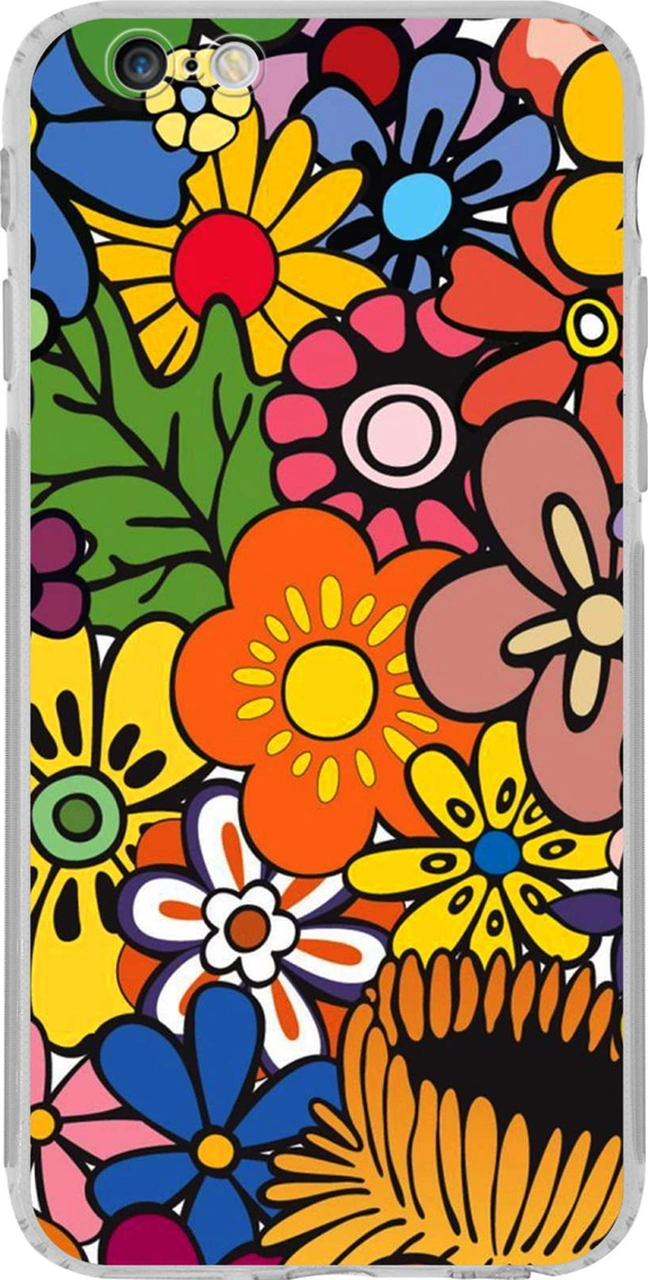 Apple Uyumlu iPhone 6 İle Retro Color 2 Kamera Korumalı Şeffaf Kılıf