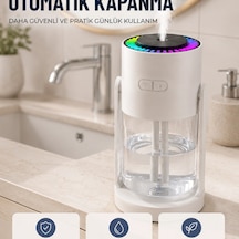 Led Işıklı Hava Nemlendirme Cihazı Şeffaf Su Hazneli Sessiz Masaüstü Nemlendirici