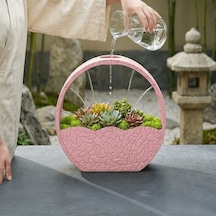 Alvera Self-watering Planter 3d Baskı Kendi Kendini Sulayan Saksı-pembe