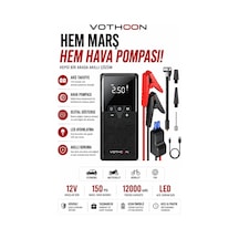 Magicool Vothoon12000 Mah Akıllı Akü Takviye Ve Dijital Hava Pompası Akım Korumalı