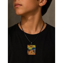 Renkli Sanat Figürlü Kolye Capybara El Yapımı Tasarım İpli Unisex Hediye Çok renkli