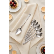 Karat Steel 6 Parça Tatlı Kaşığı Takımı - 16 Cm Silver