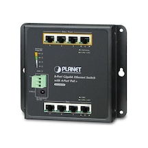 Duvar Tip Yönetilemeyen Poe+ Switch 8-port 10/100/1000base-t Port-1 İle Port-4 Arası Ieee 802.3at/af Poe+ Injector Port Başına 30.8 Watt Poe Güç Bütçesi Maks. 120 Watt Ip30, -10 60 Derece C Ip30 8-port Gigabit Wall-moun-104851