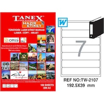 Tanex Tw-2107 192.5X39 Mm Lazer Etiket 100 Lü Paket