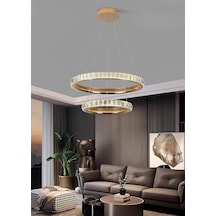 Luca 2 Katlı Gold Ledli Avize