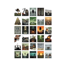 30 Adet The Walking Dead Temalı Sticker Seti - Laptop Defter Telefon İçin Çok Renkli