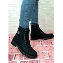 Voyager 3517 Siyah Hakiki Deri Bağacaklı Fermuarlı Erkek Bot 001